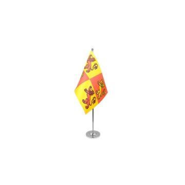 DRAPEAU DE TABLE prestige PRINCE DE GALLES OWAIN GLYNDWR 22x15cm en SATIN - GRAND DRAPEAUX DE BUREAU GALLOIS 15 x 22 cm