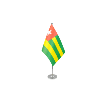 DRAPEAU DE TABLE prestige TOGO 22x15cm en SATIN - GRAND DRAPEAUX DE BUREAU TOGOLAIS 15 x 22 cm