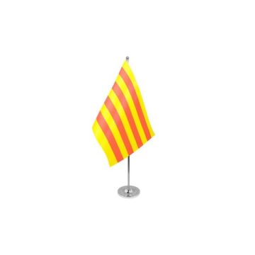 DRAPEAU DE TABLE prestige CATALOGNE 22x15cm en SATIN - GRAND DRAPEAUX DE BUREAU CATALAN 15 x 22 cm