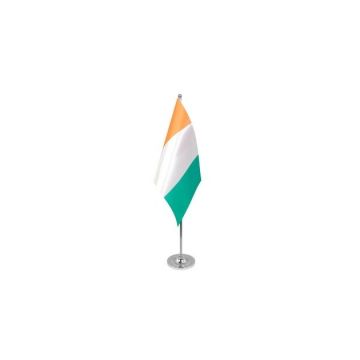 DRAPEAU DE TABLE prestige CÔTE D\'IVOIRE 22x15cm en SATIN - GRAND DRAPEAUX DE BUREAU IVOIRIEN 15 x 22 cm