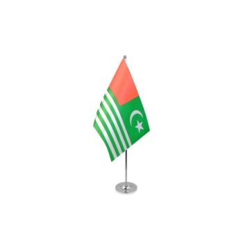 DRAPEAU DE TABLE prestige AZAD CACHEMIRE  22x15cm en SATIN - GRAND DRAPEAUX DE BUREAU CACHEMIRE LIBRE 15 x 22 cm