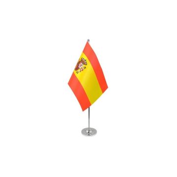 DRAPEAU DE TABLE prestige ESPAGNE 22x15cm en SATIN - GRAND DRAPEAUX DE BUREAU ESPAGNOL 15 x 22 cm