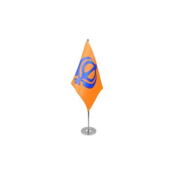 DRAPEAU DE TABLE prestige RELIGION SIKHISTE 22x15cm en SATIN - GRAND DRAPEAUX DE BUREAU KHANDA - SIKHISME 15 x 22 cm