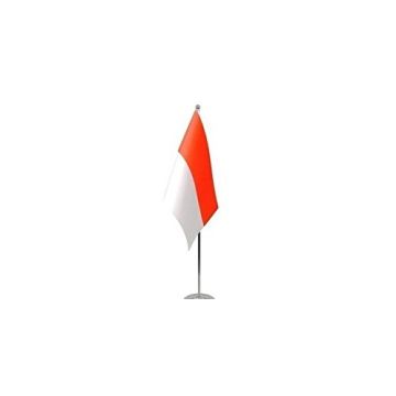DRAPEAU DE TABLE prestige INDONÉSIE 22x15cm en SATIN - GRAND DRAPEAUX DE BUREAU INDONÉSIEN 15 x 22 cm