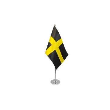 DRAPEAU DE TABLE prestige SAINT DAVID 22x15cm en SATIN - GRAND DRAPEAUX DE BUREAU SAINT DAVID\'S DAY - PAYS DE GALLES 15 x 22 cm