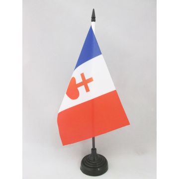 DRAPEAU DE TABLE FRANCE SACRÉ C?UR DE JÉSUS 21x14cm - PETIT DRAPEAUX DE BUREAU FRANÇAIS CATHOLIQUE 14 x 21 cm