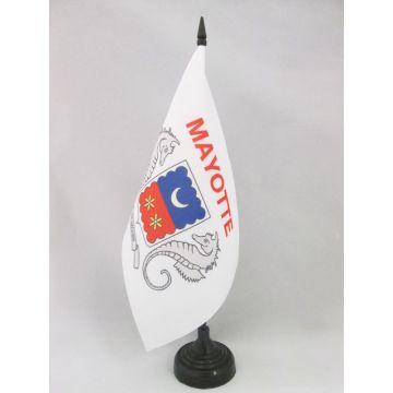 DRAPEAU DE TABLE MAYOTTE 21x14cm - PETIT DRAPEAUX DE BUREAU MAHORAIS - FRANCE 14 x 21 cm