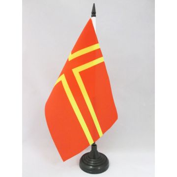 DRAPEAU DE TABLE NORMANDIE CROIX DE SAINT OLAF 21x14cm - PETIT DRAPEAUX DE BUREAU MOUVEMENT NORMAND 14 x 21 cm