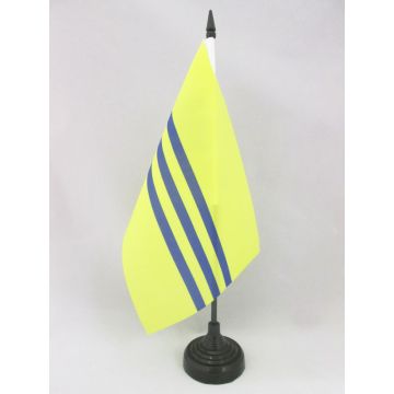 DRAPEAU DE TABLE RÉPUBLIQUE DE COCHINCHINE 1946-1954 21x14cm - PETIT DRAPEAUX DE BUREAU VIETNAM ANCIEN 14 x 21 cm