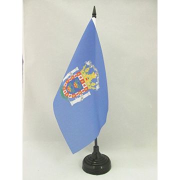 DRAPEAU DE TABLE MELILLA 21x14cm - PETIT DRAPEAUX DE BUREAU ESPAGNOL - ESPAGNE 14 x 21 cm