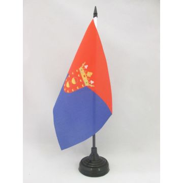DRAPEAU DE TABLE LANZAROTE 21x14cm - PETIT DRAPEAUX DE BUREAU LANCEROTTE - LAS PALMAS - CANARIES 14 x 21 cm