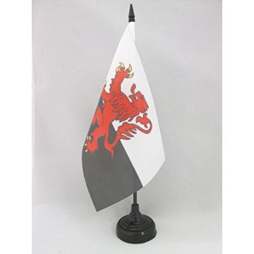 DRAPEAU DE TABLE POITOU-CHARENTES ALTERNATIF 21x14cm - PETIT DRAPEAUX DE BUREAU PROVINCE DU POITOU - FRANCE 14 x 21 cm
