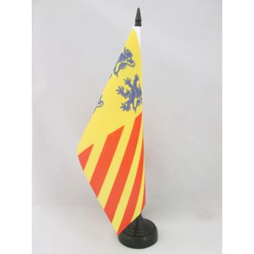 DRAPEAU DE TABLE PROVINCE DU LIMOUSIN 21x14cm - PETIT DRAPEAUX DE BUREAU LIMOUSIN ALTERNATIF 14 x 21 cm