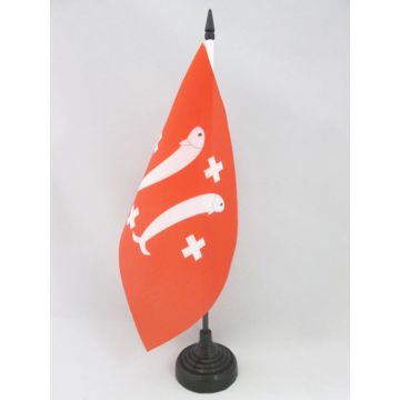 DRAPEAU DE TABLE PRINCIPAUTÉ DE SALM-SALM 21x14cm - PETIT DRAPEAUX DE BUREAU COMTÉ DE SALM - FRANCE 14 x 21 cm