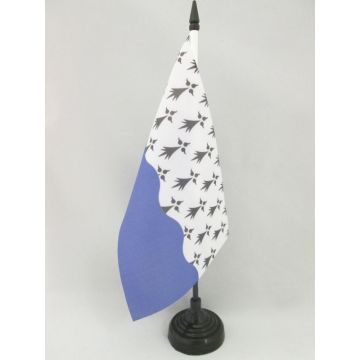 DRAPEAU DE TABLE MORBIHAN 21x14cm - PETIT DRAPEAUX DE BUREAU DÉPARTEMENT FRANÇAIS - BRETAGNE 14 x 21 cm