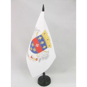 DRAPEAU DE TABLE SAINT-BARTHÉLEMY 21x14cm - PETIT DRAPEAUX DE BUREAU DE SAINT BARTHÉLÉMY - FRANCE 14 x 21 cm