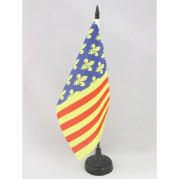 DRAPEAU DE TABLE LOZÈRE 21x14cm - PETIT DRAPEAUX DE BUREAU DÉPARTEMENT FRANÇAIS - LANGUEDOC-ROUSSILLON 14 x 21 cm