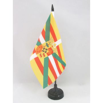 DRAPEAU DE TABLE PYRÉNÉES UNIES 21x14cm - PETIT DRAPEAUX DE BUREAU PYRÉNÉEN 14 x 21 cm