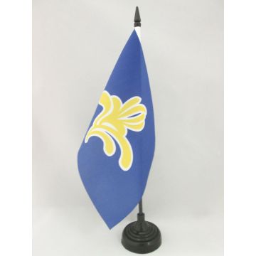 DRAPEAU DE TABLE BRUXELLES CAPITALE 21x14cm - PETIT DRAPEAUX DE BUREAU BRUXELLOIS 14 x 21 cm