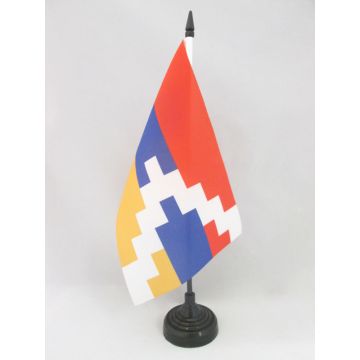 DRAPEAU DE TABLE HAUT-KARABAGH 21x14cm - PETIT DRAPEAUX DE BUREAU ARTSAKH - HAUT-KARABAKH - ARMÉNIE 14 x 21 cm