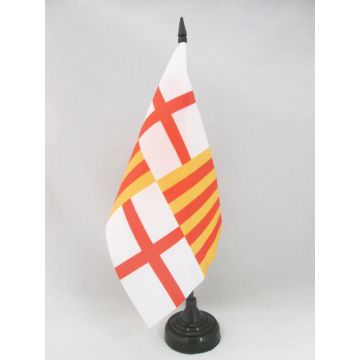 DRAPEAU DE TABLE BARCELONE 21x14cm - PETIT DRAPEAUX DE BUREAU VILLE DE BARCELONA 14 x 21 cm