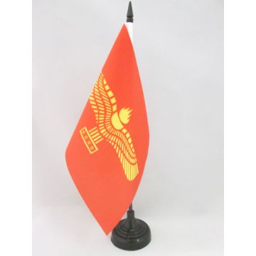 DRAPEAU DE TABLE ARAMÉEN SYRIAQUE 21x14cm - PETIT DRAPEAUX DE BUREAU ARAMÉENS 14 x 21 cm