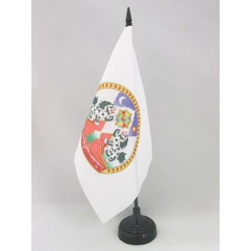 DRAPEAU DE TABLE EMBLÈME DU TIBET 21x14cm - PETIT DRAPEAUX DE BUREAU TIBÉTAIN - LION DES NEIGES 14 x 21 cm
