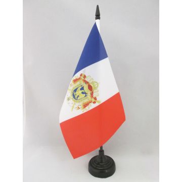 DRAPEAU DE TABLE FRANCE PREMIER EMPIRE 1804-1815 21x14cm - PETIT DRAPEAUX DE BUREAU FRANÇAIS - NAPOLEON 14 x 21 cm