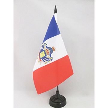 DRAPEAU DE TABLE MONARCHIE DE JUILLET 1830-1848 21x14cm - PETIT DRAPEAUX DE BUREAU ROYAUME DE FRANCE 14 x 21 cm