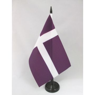 DRAPEAU DE TABLE PROTESTANTISME 21x14cm - PETIT DRAPEAUX DE BUREAU PROTESTANT - RELIGION PROTESTANTE 14 x 21 cm