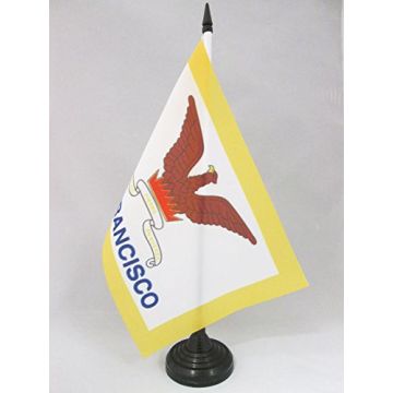 DRAPEAU DE TABLE SAN FRANCISCO 21x14cm - PETIT DRAPEAUX DE BUREAU VILLE DE SAN FRANCISCO - CALIFORNIE 14 x 21 cm