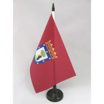 DRAPEAU DE TABLE MADRID 21x14cm - PETIT DRAPEAUX DE BUREAU VILLE DE MADRID 14 x 21 cm