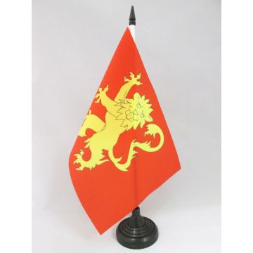 DRAPEAU DE TABLE AVEYRON 21x14cm - PETIT DRAPEAUX DE BUREAU DÉPARTEMENT AVEYRONAIS 14 x 21 cm