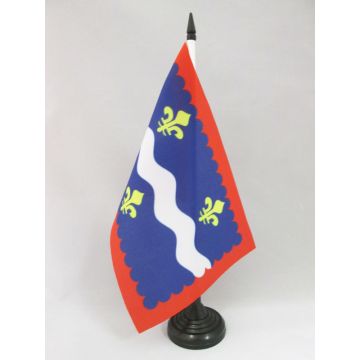 DRAPEAU DE TABLE INDRE 21x14cm - PETIT DRAPEAUX DE BUREAU DÉPARTEMENT INDRIEN 14 x 21 cm