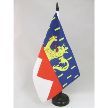 DRAPEAU DE TABLE JURA 21x14cm - PETIT DRAPEAUX DE BUREAU DÉPARTEMENT JURACIEN 14 x 21 cm