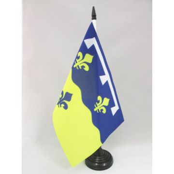 DRAPEAU DE TABLE LOIR-ET-CHER 21x14cm - PETIT DRAPEAUX DE BUREAU DÉPARTEMENT LOIR-ET-CHÉRIEN 14 x 21 cm
