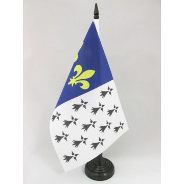 DRAPEAU DE TABLE BREST 21x14cm - PETIT DRAPEAUX DE BUREAU BRESTOIS - BRETAGNE 14 x 21 cm