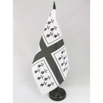 DRAPEAU DE TABLE BRETAGNE MARINE 21x14cm - PETIT DRAPEAUX DE BUREAU PAVILLON MARIN BRETON 14 x 21 cm