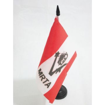DRAPEAU DE TABLE MOUVEMENT RÍ?VOLUTIONNAIRE TUPAC AMARU DU PÍ?ROU 21x14cm - PETIT DRAPEAUX DE BUREAU MRTA PÍ?RUVIEN 14 x 21 cm