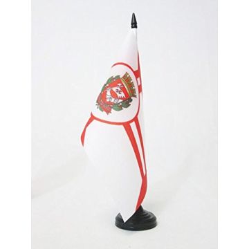 DRAPEAU DE TABLE SAO PAULO 21x14cm - PETIT DRAPEAUX DE BUREAU VILLE DE SÍ?O PAULO AU BRÍ?SIL 14 x 21 cm
