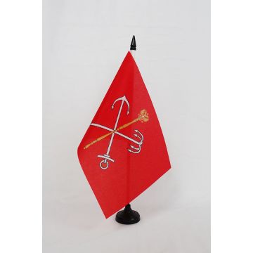 Drapeau de table Saint-Pétersbourg 21x14cm - PETIT Drapeaux DE BUREAU Saint-Pétersbourgeois - Russie 14 x 21 cm