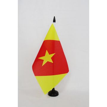 Drapeau de table Amharas d\'Éthiopie 21x14cm - PETIT Drapeaux DE BUREAU éthiopien 14 x 21 cm