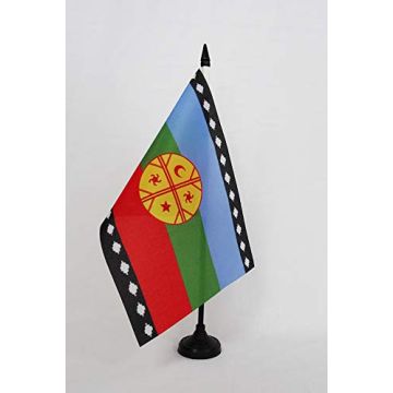Drapeau de table Mapuches du Chili 21x14cm - PETIT Drapeaux DE BUREAU amérindien Mapudungun 14 x 21 cm