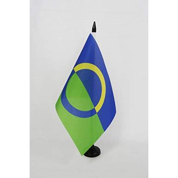 Drapeau de table Võros d\'Estonie 21x14cm - PETIT Drapeaux DE BUREAU de Voro 14 x 21 cm