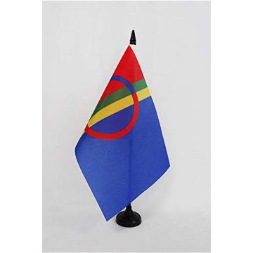 Drapeau de table Samis de Laponie 21x14cm - PETIT Drapeaux DE BUREAU saami 14 x 21 cm