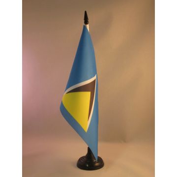 DRAPEAU DE TABLE SAINTE LUCIE 21x14cm - PETIT DRAPEAUX DE BUREAU SAINT-LUCIEN 14 x 21 cm