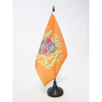 DRAPEAU DE TABLE ETENDARD DU GRAND-DUC DE LUXEMBOURG 21x14cm - PETIT DRAPEAUX DE BUREAU GRAND-DUCHÍ? LUXEMBOURGEOIS 14 x 21 cm