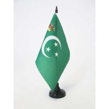 DRAPEAU DE TABLE ETENDARD ROYAL D\'EGYPTE 1922-1952 21x14cm - PETIT DRAPEAUX DE BUREAU ROYAUME Í?GYPTIEN 14 x 21 cm