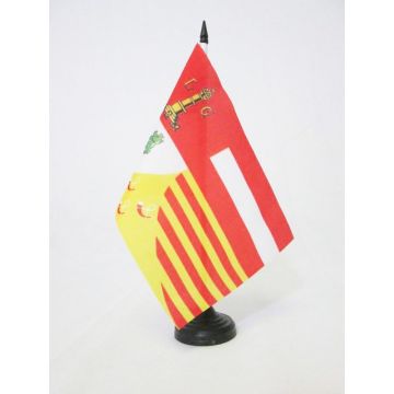 DRAPEAU DE TABLE PROVINCE DE LIÍ?GE 21x14cm - PETIT DRAPEAUX DE BUREAU LIÍ?GOIS - BELGIQUE 14 x 21 cm