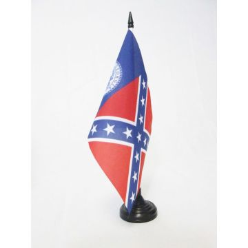 DRAPEAU DE TABLE GÍ?ORGIE SUDISTE  21x14cm - PETIT DRAPEAUX DE BUREAU GÍ?ORGIEN REBEL 14 x 21 cm